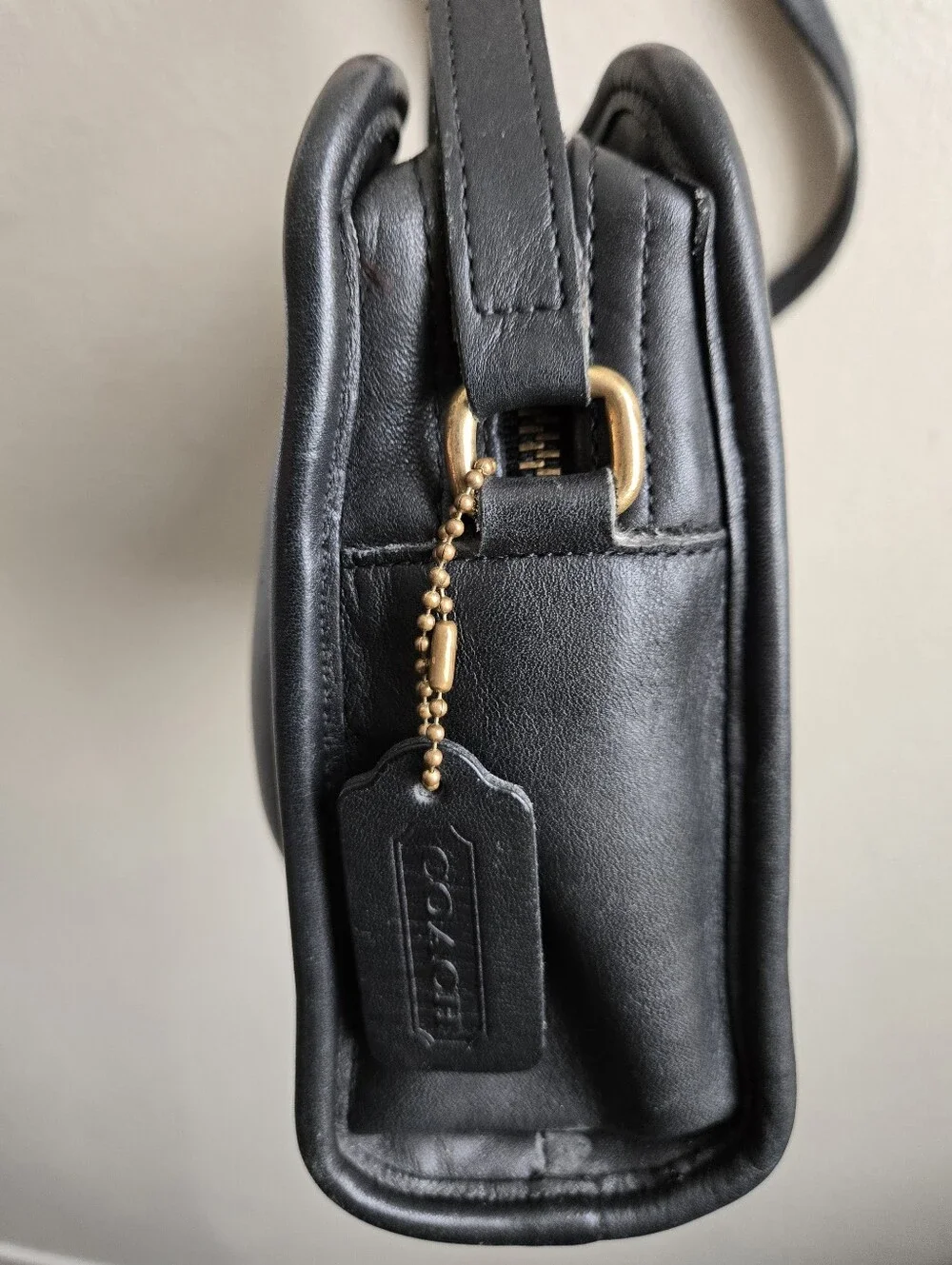 Coach Sutton 9814 Black Bag Purse Leather Vintage Has Hangtag Brass